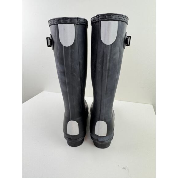 Hunter Original Kids Tall Rain Boots Blue 2B/3G Rubber Buckle Waterproof Pull On - Picture 6 of 8